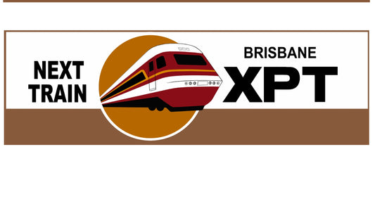 Next Train XPT Brisbane 22cm sticker.