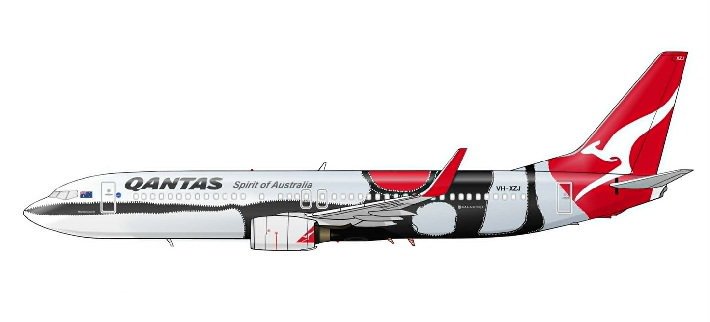 QANTAS Boeing 737-800 VH-XZJ "Balarinji" PVC side profile cutout.