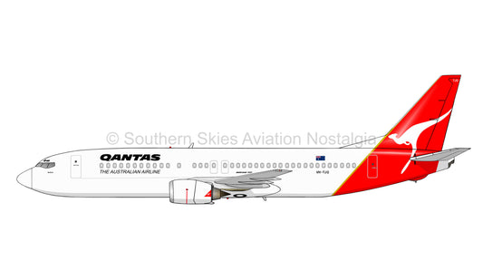 QANTAS Boeing 737-476 VH-TJQ PVC side profile cutout.