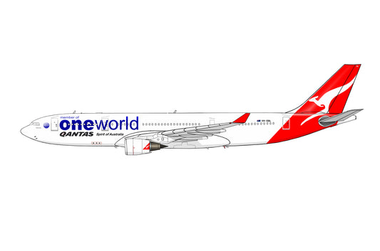 Qantas Airbus A330-200 VH-EBL One World livery PVC side profile cutout.