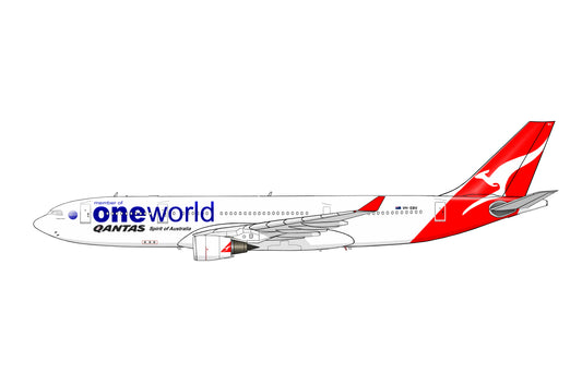 Qantas Airbus A330-200 VH-EBV  One World livery PVC side profile cutout.