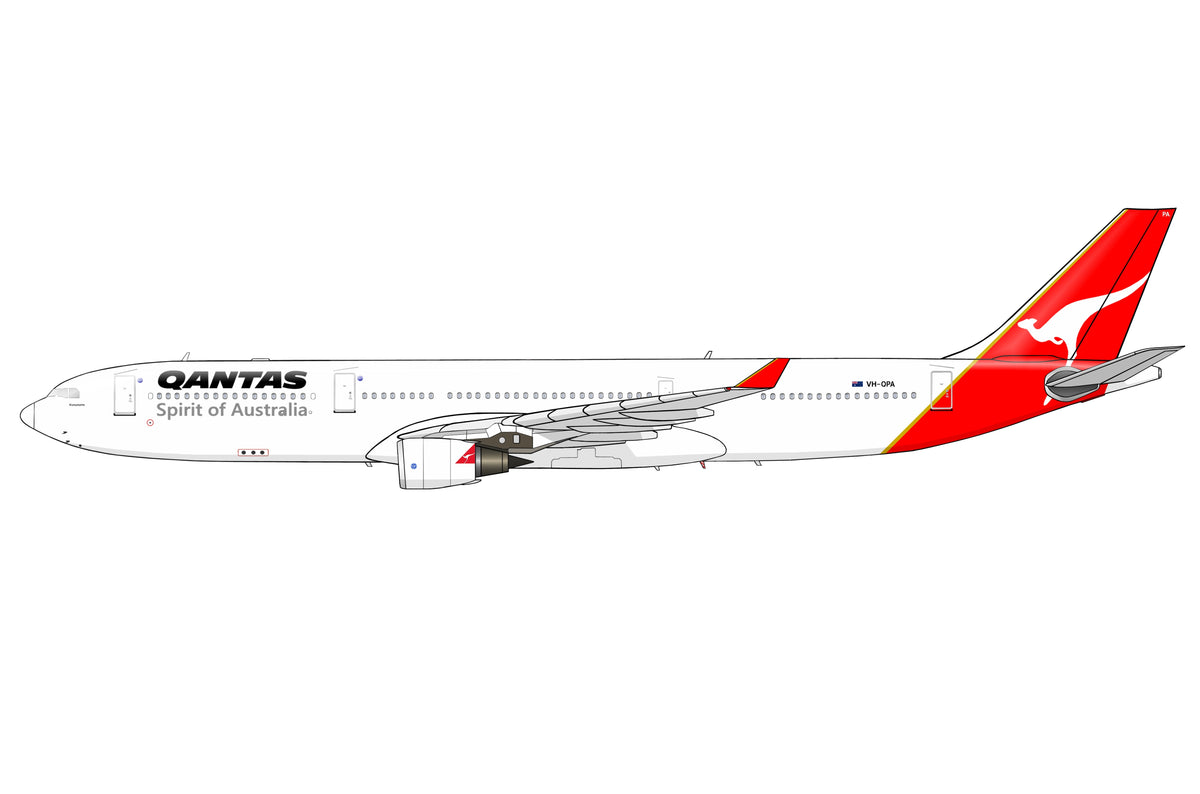 QANTAS Airbus A330-300 VH-QPA Original livery 20cm side profile sticker.