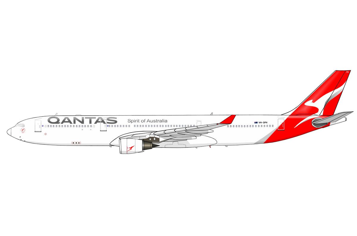Qantas Airbus A330-300 VH-QPH Current livery PVC side profile cutout.
