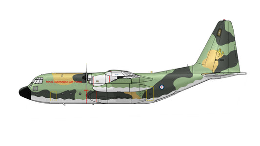 RAAF C-130H Hercules delivery scheme A97-002 1978 20cm side profile sticker.