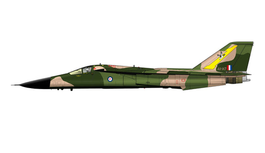 RAAF F111C A8-147 1SQN Yellow 1 fin flash PVC side profile cutout.
