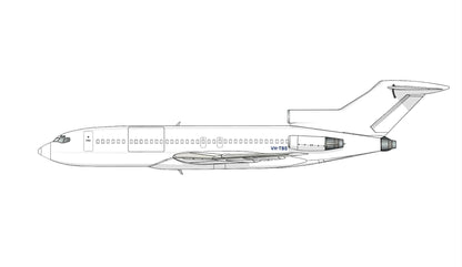 VH-RMS/VH-TBS Boeing 727-77 in all the liveries she wore, 20cm profile 10 sticker collection.