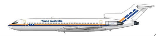 Trans Australia Airlines Boeing 727-276 VH-TBM 1980s Camel Hump livery 20cm side profile sticker.