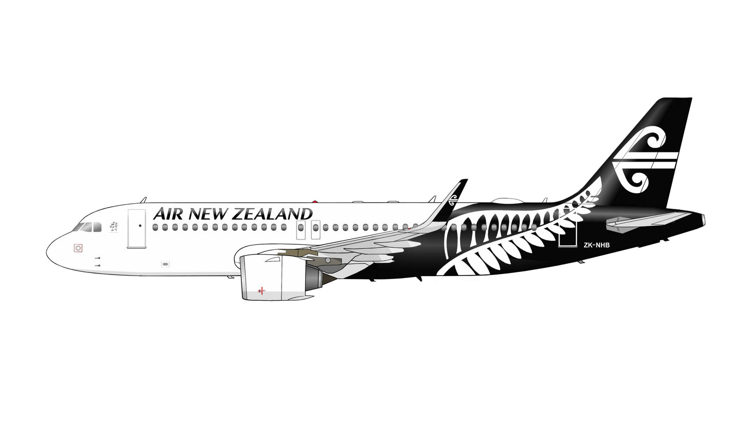 Air New Zealand Airbus A320 Neo “Fern livery” ZK-NHB PVC side profile cutout.
