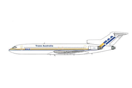 Ansett / Trans Australia Airlines lease livery, white fuselage Boeing 727-277 VH-RMZ 20cm side profile sticker.