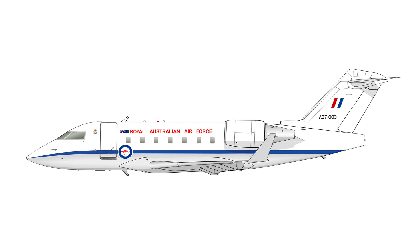 RAAF Bombardier CL-600-2B16 Challenger 604 PVC side profile cutout.