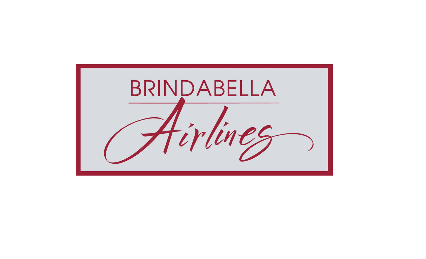 Brindabella Airlines rectangular logo 20cm sticker.