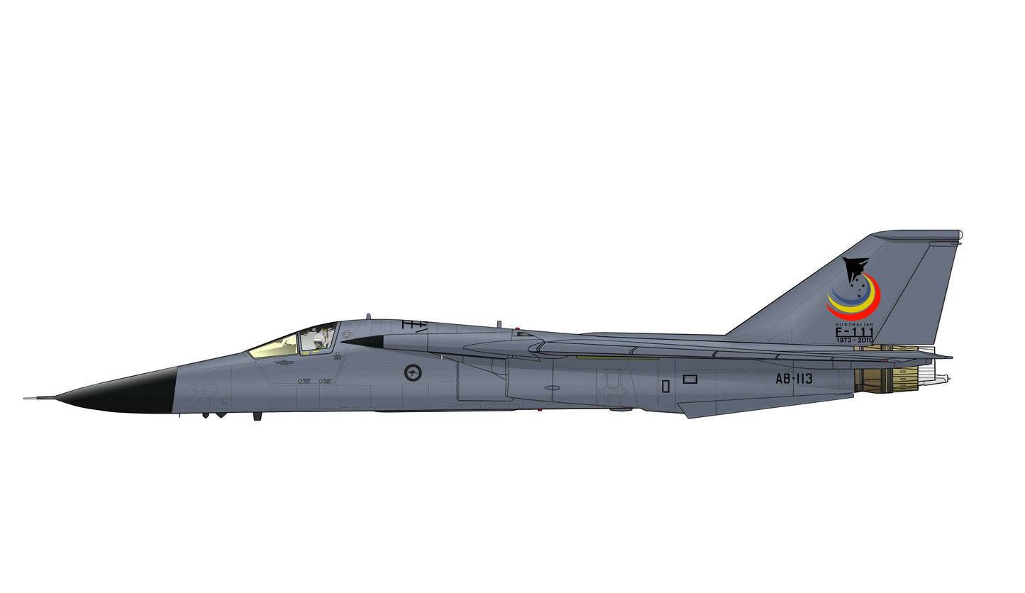 RAAF F111C A8-113 End of an era 1973-2010 Scheme PVC side profile cutout.