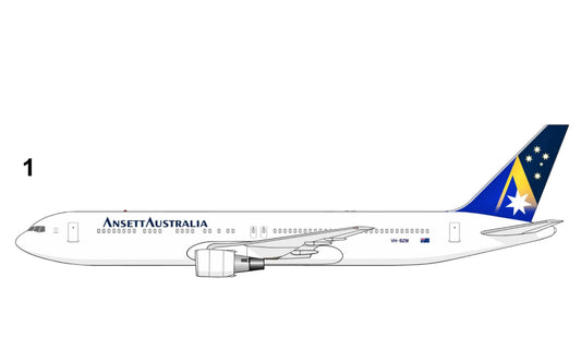 Ansett Australia Starmark final livery Boeing 767-300 VH-BZM PVC 20cm side profile sticker.