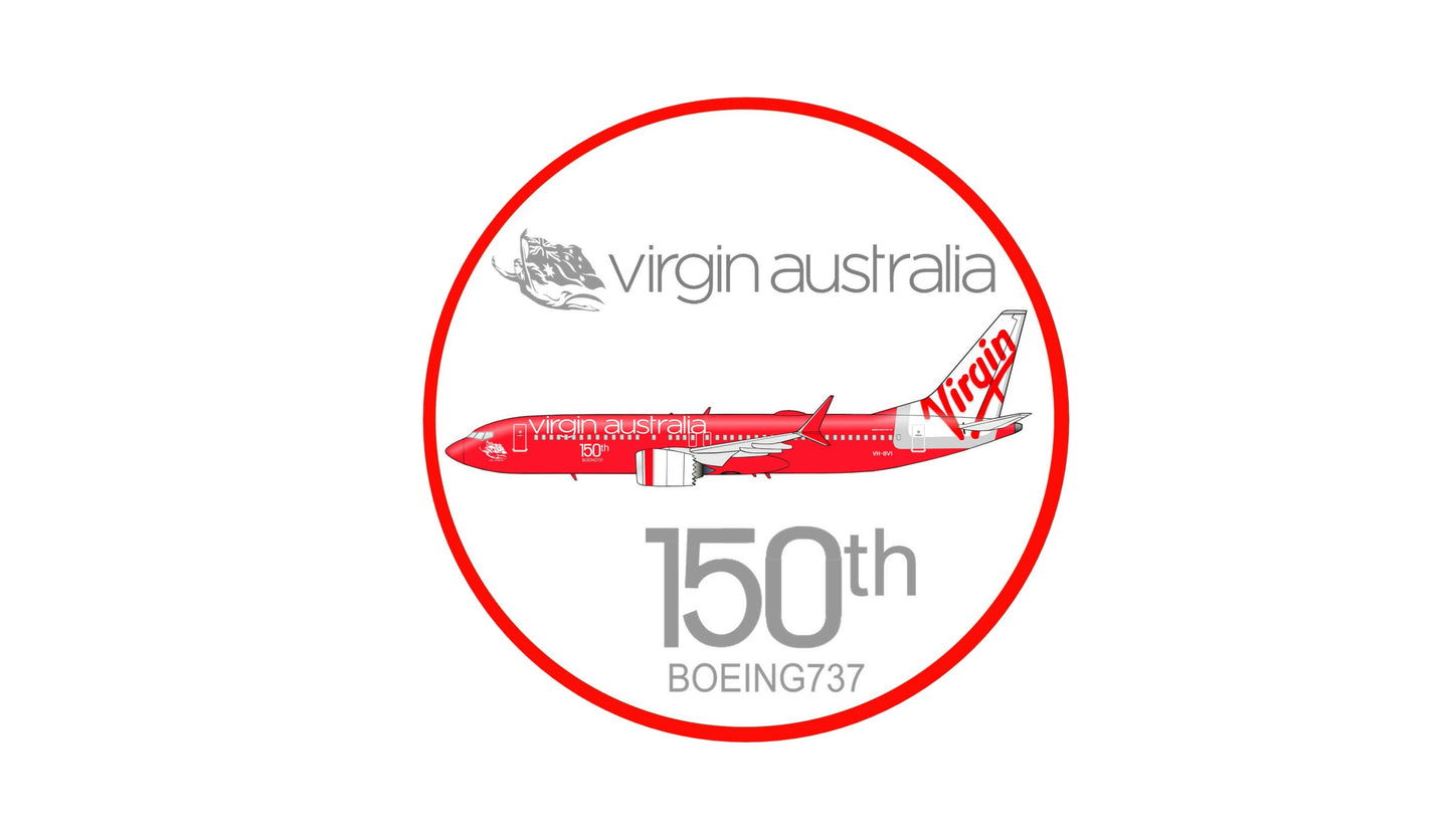 Virgin Australia 150th Boeing 737 retro livery sticker 5 pack.