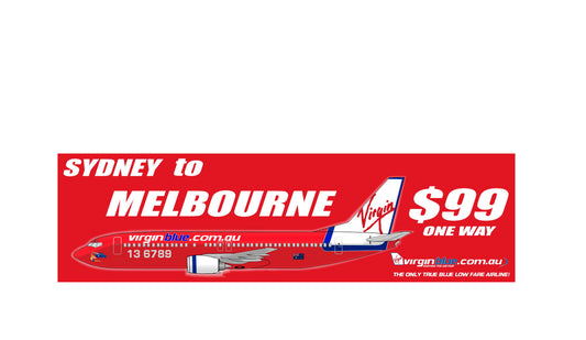 Virgin Blue “Sydney to Melbourne $99” PVC profile sign.