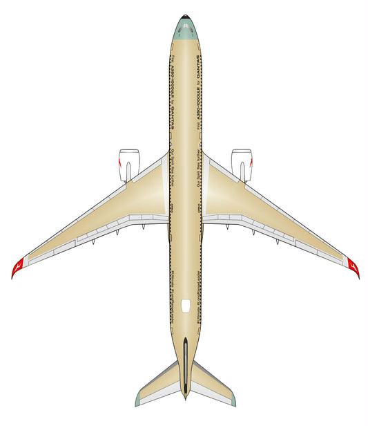 QANTAS Airbus A350-1000 ULR top down profile 15cm sticker.