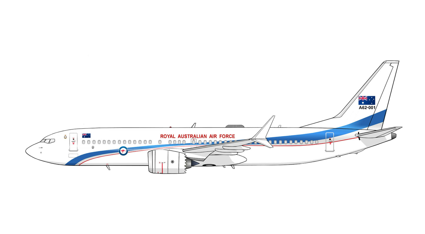 RAAF Boeing 737-8 MAX BBJ A62-001 PVC side profile cutout.