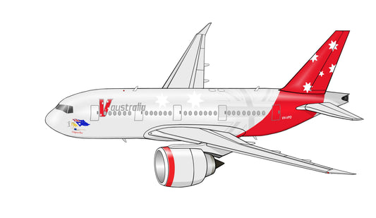 V Australia Boeing 777-300ER 14cm caricature sticker.