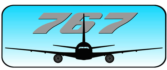 Boeing 767 Head on profile 20cm sticker.