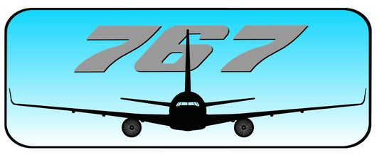 Boeing 767 with winglets Head on profile 20cm sticker.