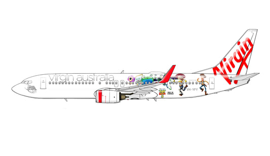 Virgin Australia Boeing 737-800 VH-YFY “Toy Story 5” livery PVC side profile cutout.