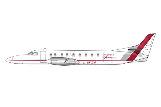 Brindabella Airlines Metro 111 VH-TAG PVC side profile cutout.