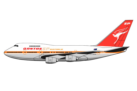 QANTAS Boeing 747SP VH-EAA (Exact replica of the original QF profile used in their window displays) PVC side profile cutout.