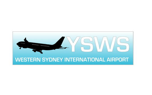 YSWS Western Sydney International Airport layout rectangular 20cm sticker.
