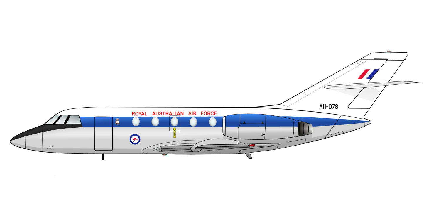 RAAF Dassault Falcon 20C A11-078 PVC side profile cutout.