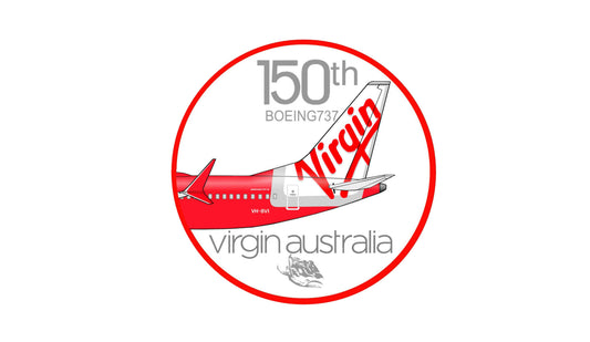 Virgin Australia 150th Boeing 737 retro livery Max8 10cm sticker.