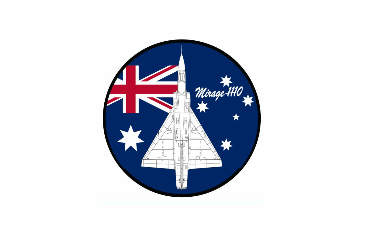 Mirage 111O Australian Flag 9cm sticker.