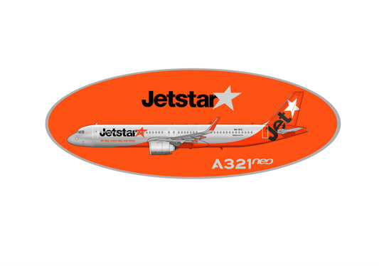 Jetstar A321 Neo 20cm oval profile sticker.