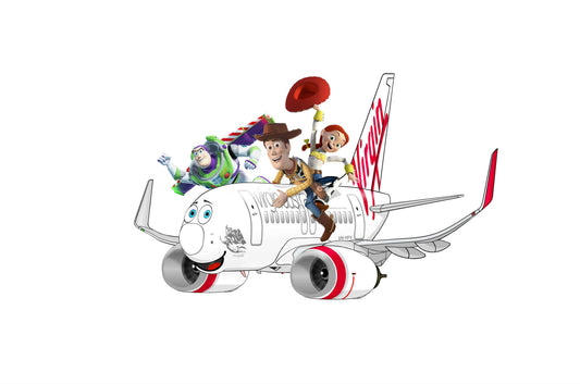 Virgin Australia Boeing 737-800 “Toy Story 5” 14cm character sticker.