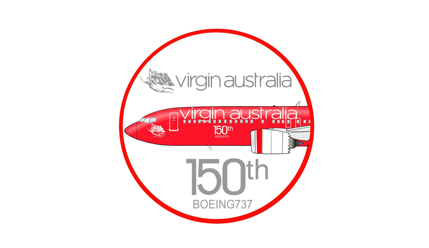 Virgin Australia 150th Boeing 737 retro livery sticker 5 pack.