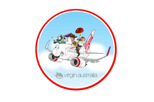 Virgin Australia Boeing 737-800 “Toy Story 5” 10cm character sticker.
