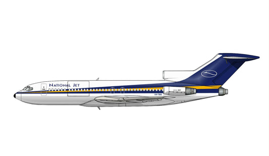 VH-RMS/VH-TBS Boeing 727-77 in all the liveries she wore, 20cm profile 10 sticker collection.