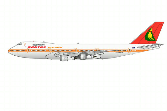 QANTAS Boeing 747-200 VH-EBM Boxing Kangaroo livery PVC side profile cutout.
