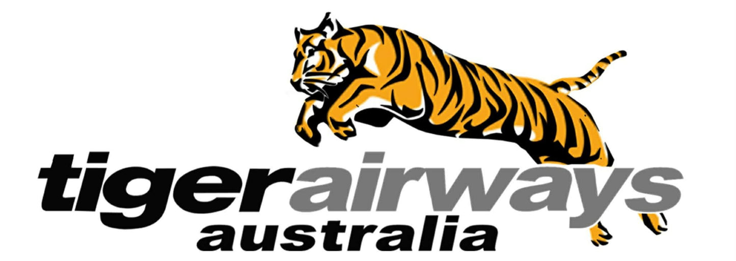 Tigerairways 25cm "Tiger Airways Australia" white background logo sticker.