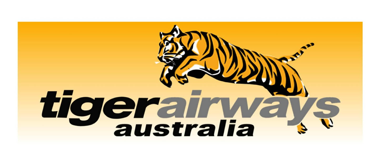 Tigerairways 25cm "Tiger Airways Australia" yellow background logo sticker.