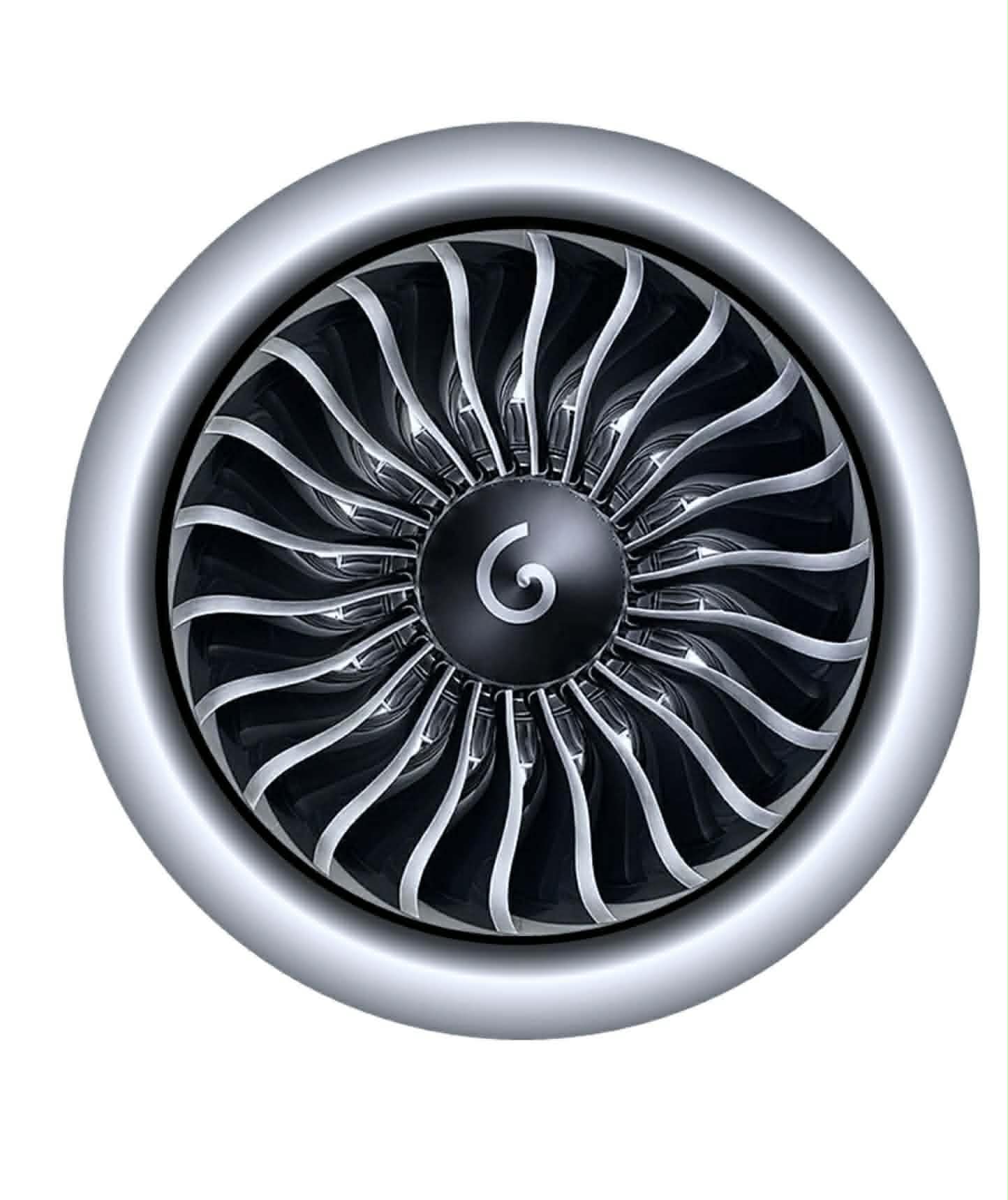GE90 engine intake 10cm round sticker.
