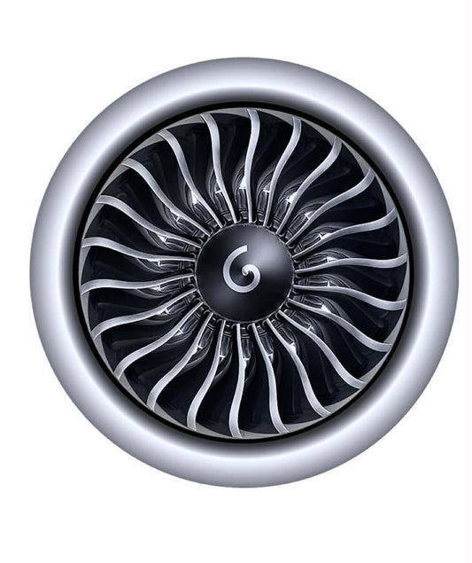GE90 engine intake 10cm round sticker.